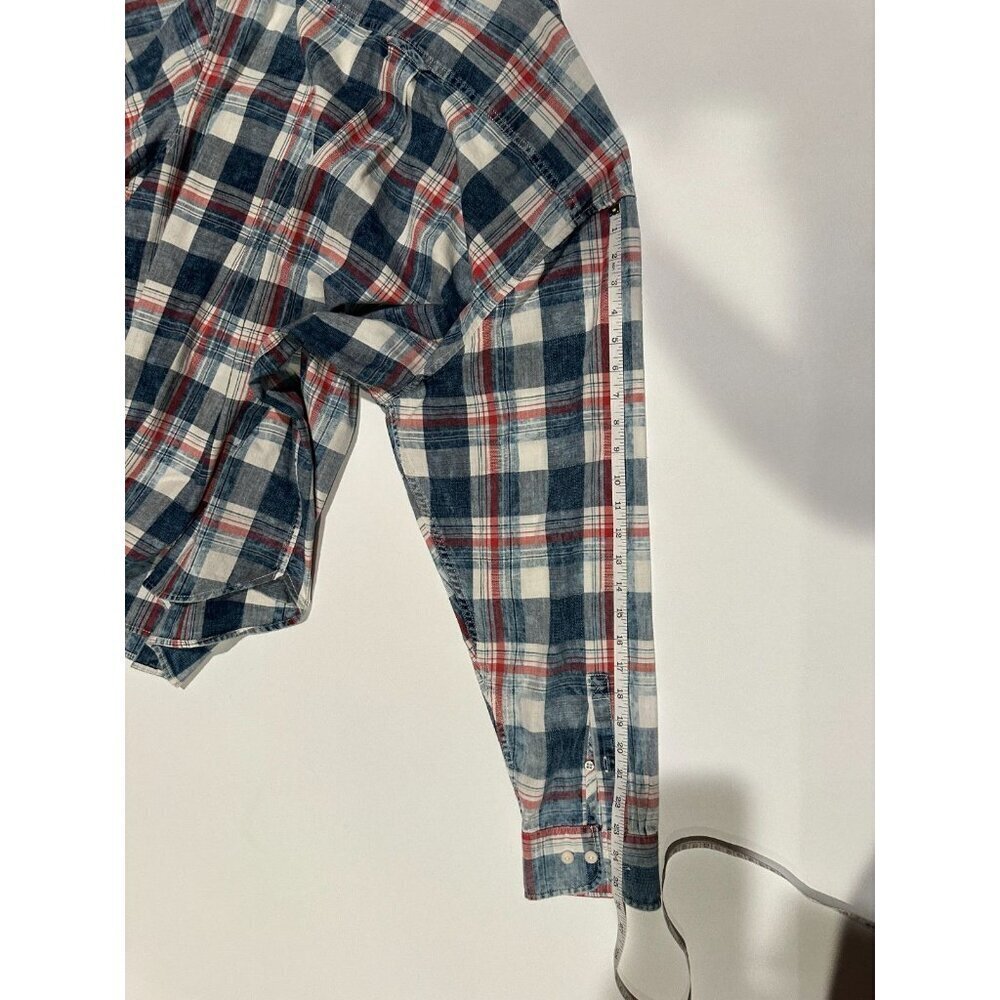 Tommy Bahama Men's Hazy Days Plaid Long Sleeves Shirt, Indigo, Size XXL - Picture 6 of 12